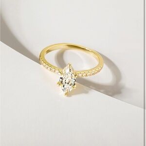 MARQUISE 2CT CUBIC ZIRCONIA ENGAGEMENT RING GOLD SIZE 6.5